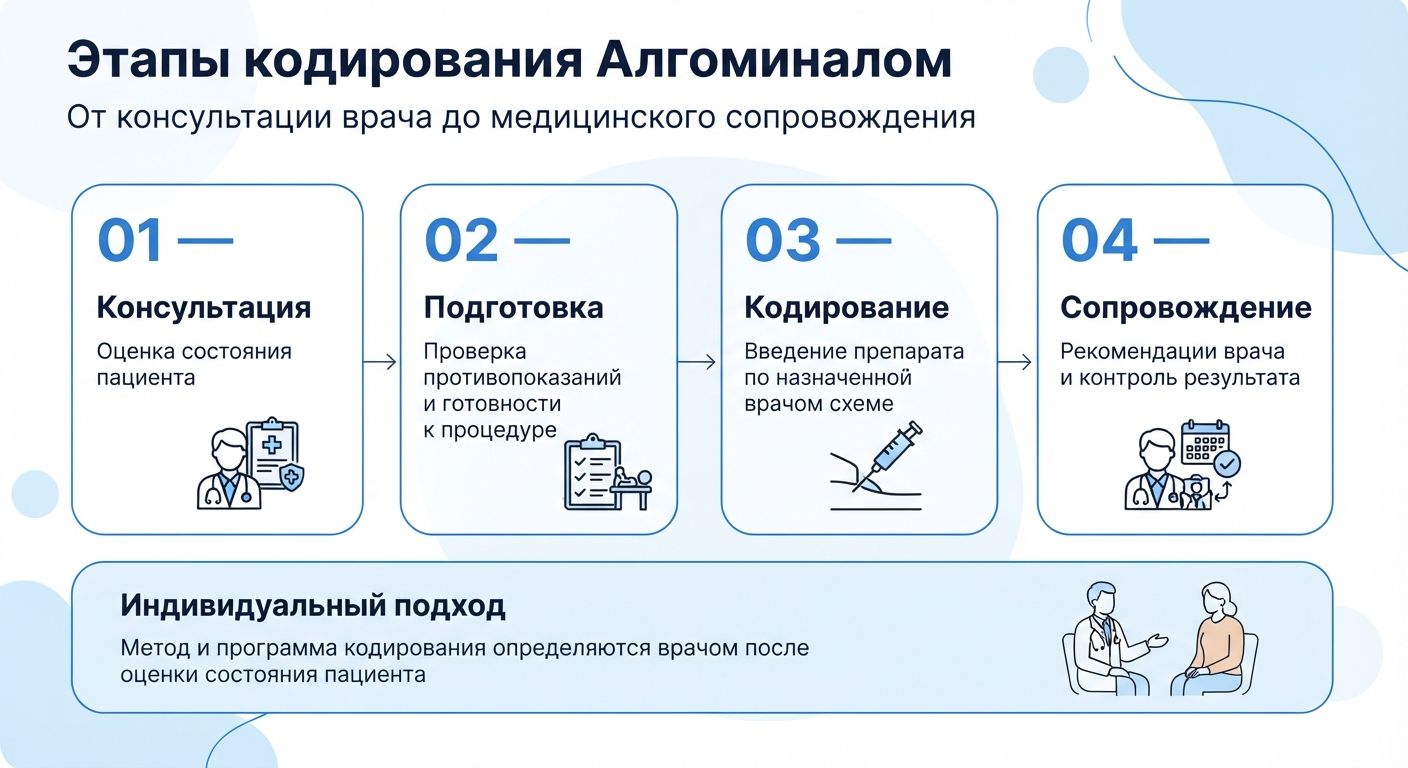 Кодирование препаратом «Алгоминал» в городе Клинцы инфографика